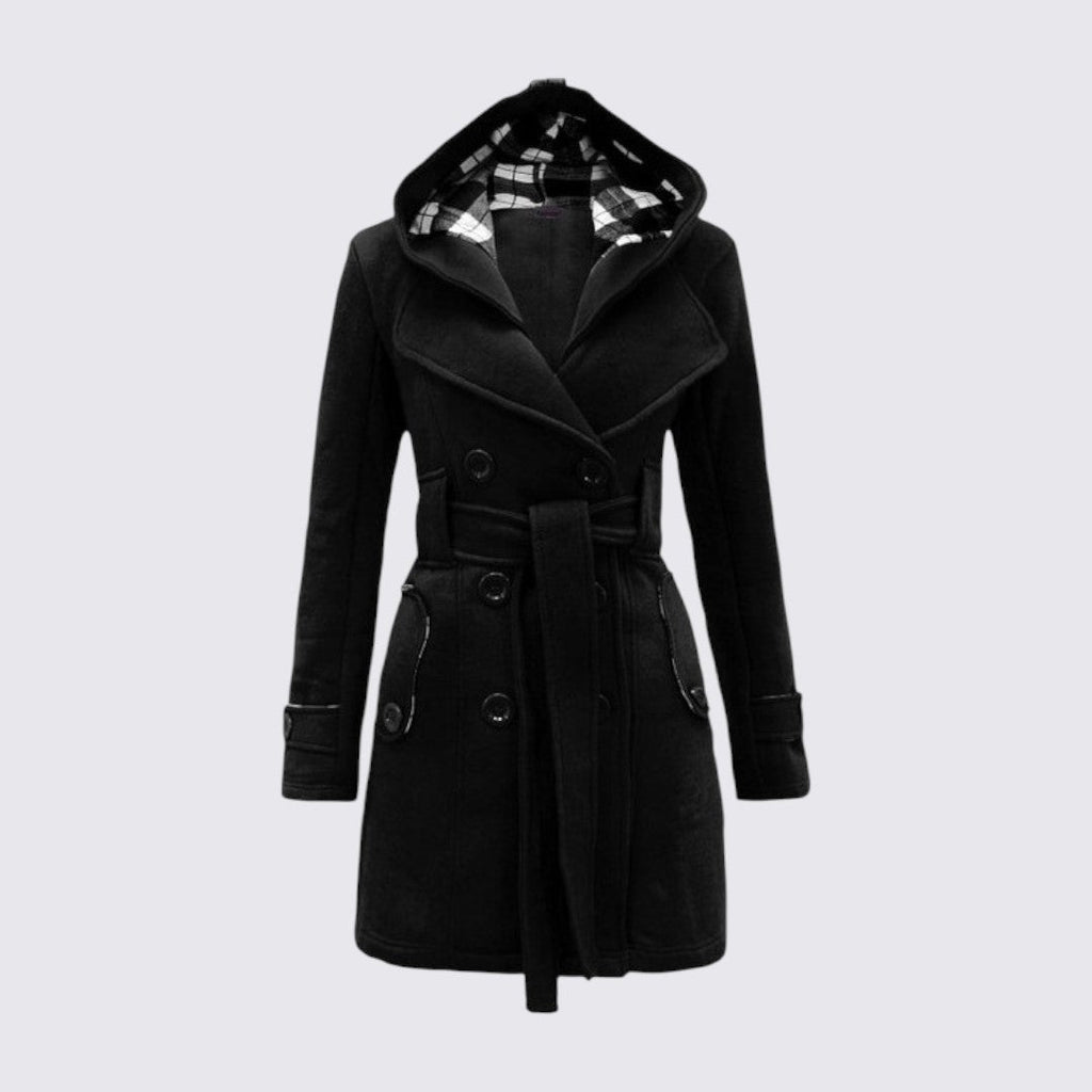 Hooded Belted Coat for Women