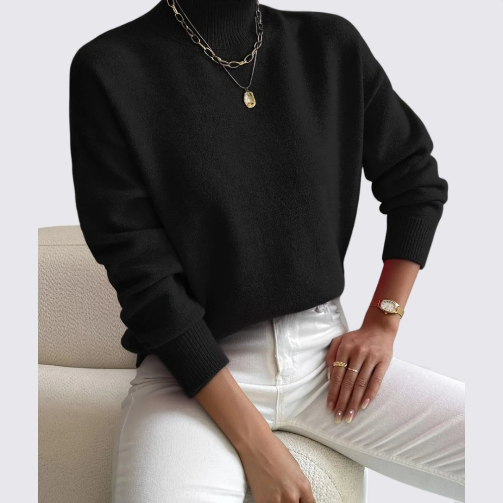 Turtleneck Relaxed Fit Sweater for Women