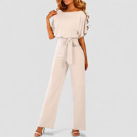 Belted Wide Leg Jumpsuit for Women
