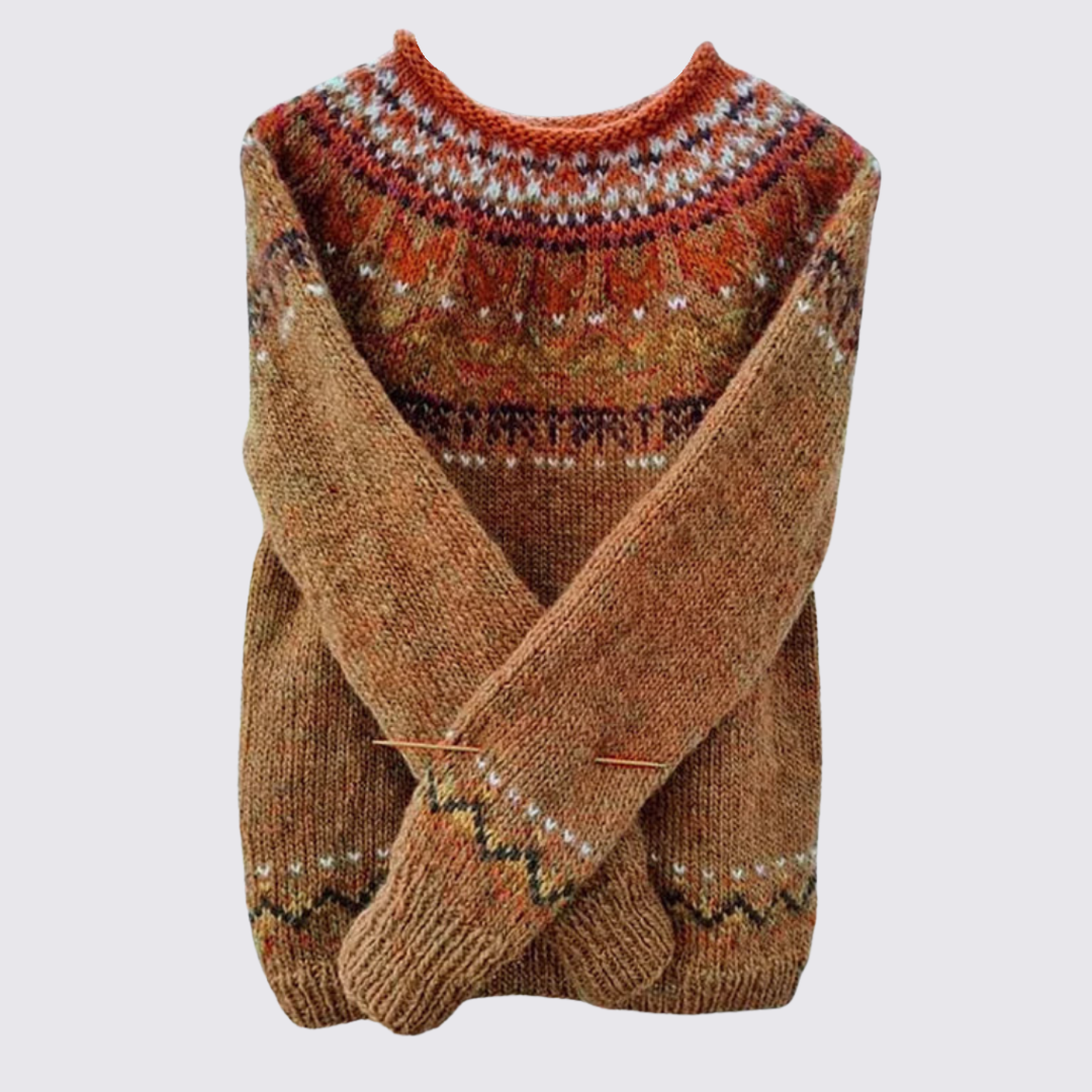 Fair Isle Crew Neck Sweater for Women