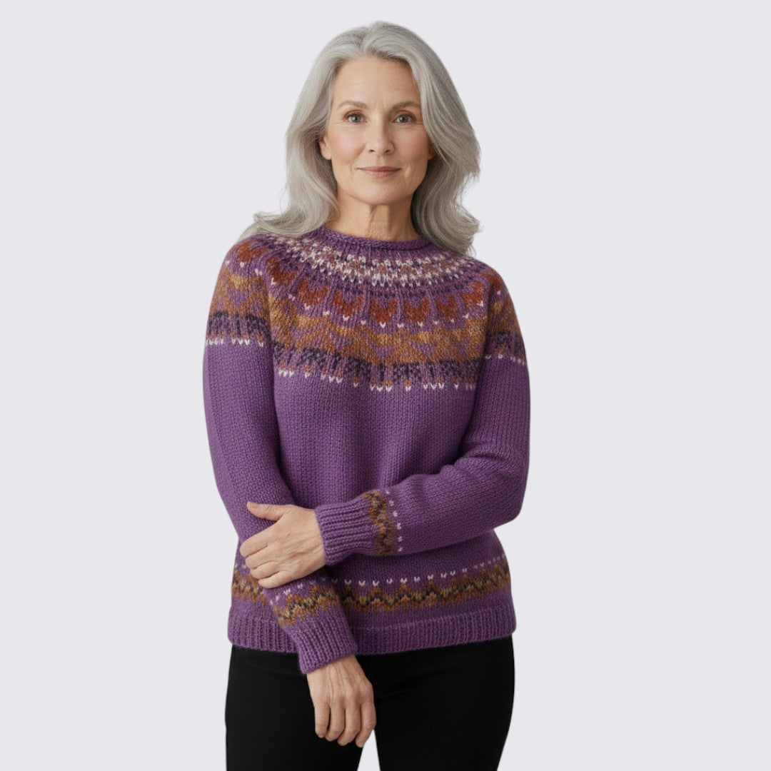 Fair Isle Crew Neck Sweater for Women