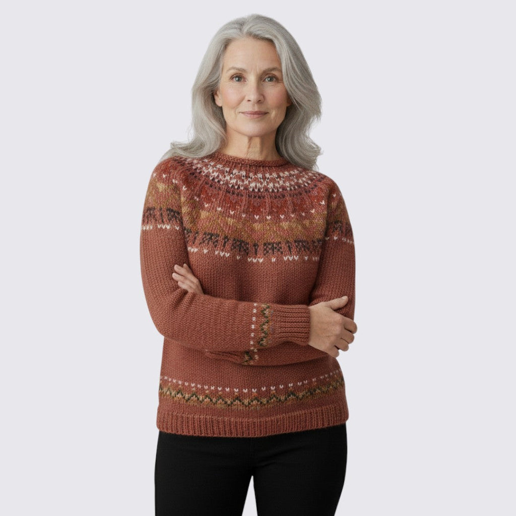 Fair Isle Crew Neck Sweater for Women