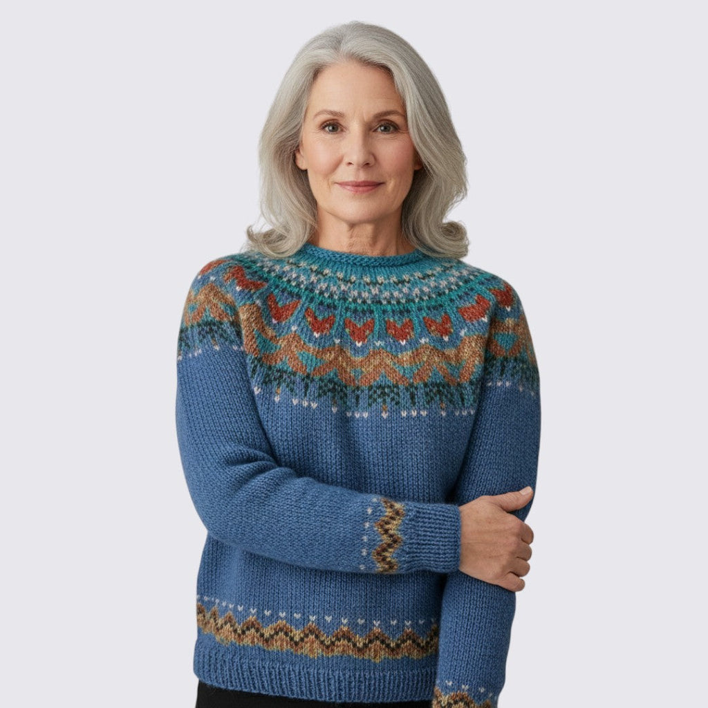 Fair Isle Crew Neck Sweater for Women