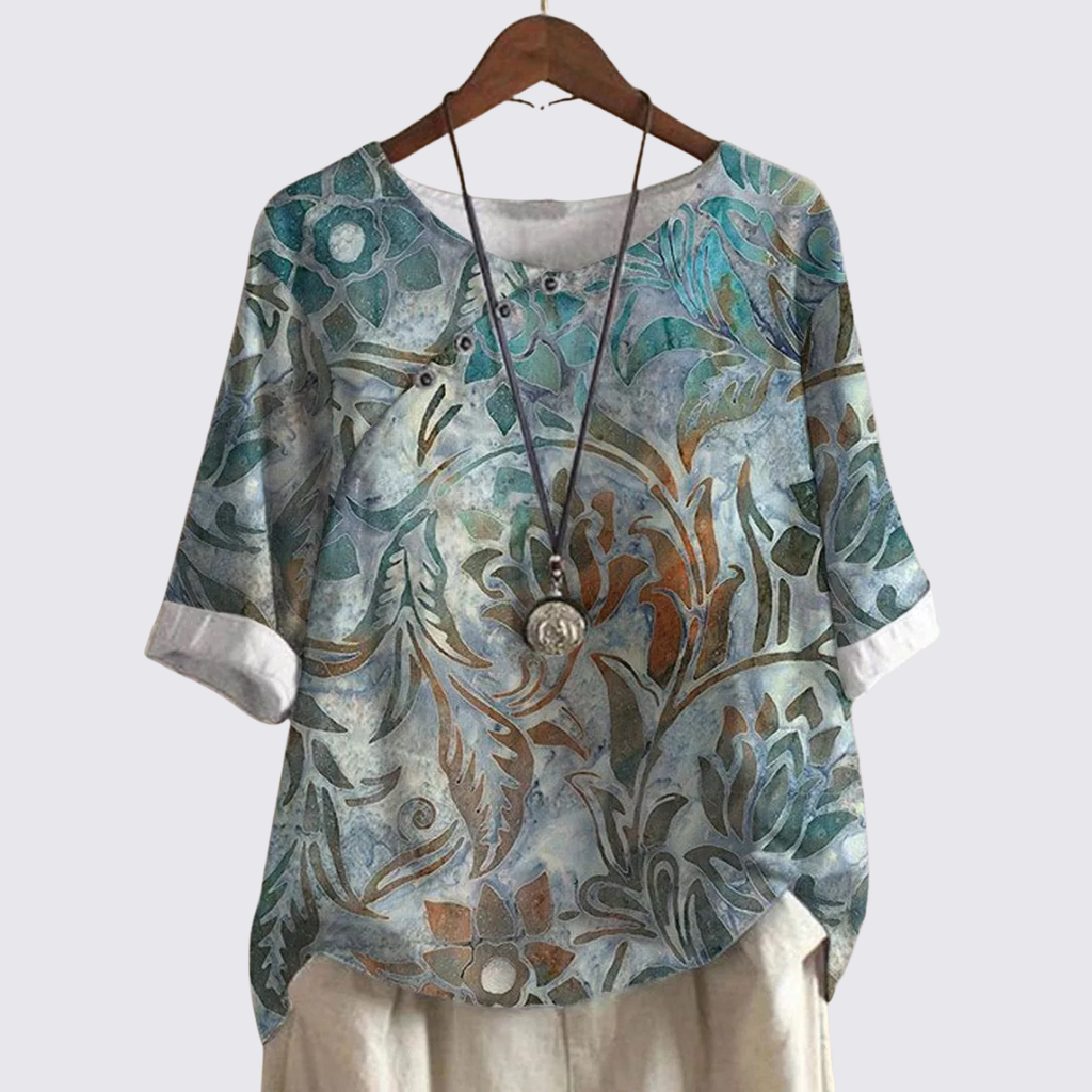 Printed Crew Neck Sweater for Women