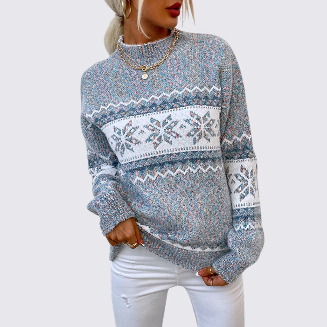 Fair Isle Mock Neck Sweater for Women