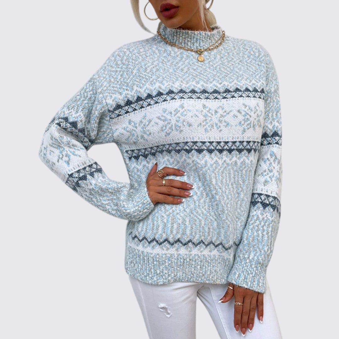 Fair Isle Mock Neck Sweater for Women