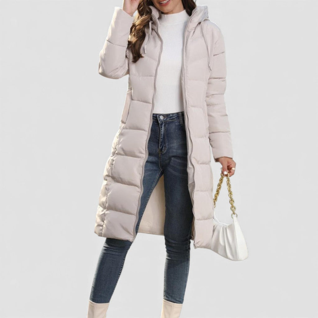 Hooded Puffer Long Coat for Women