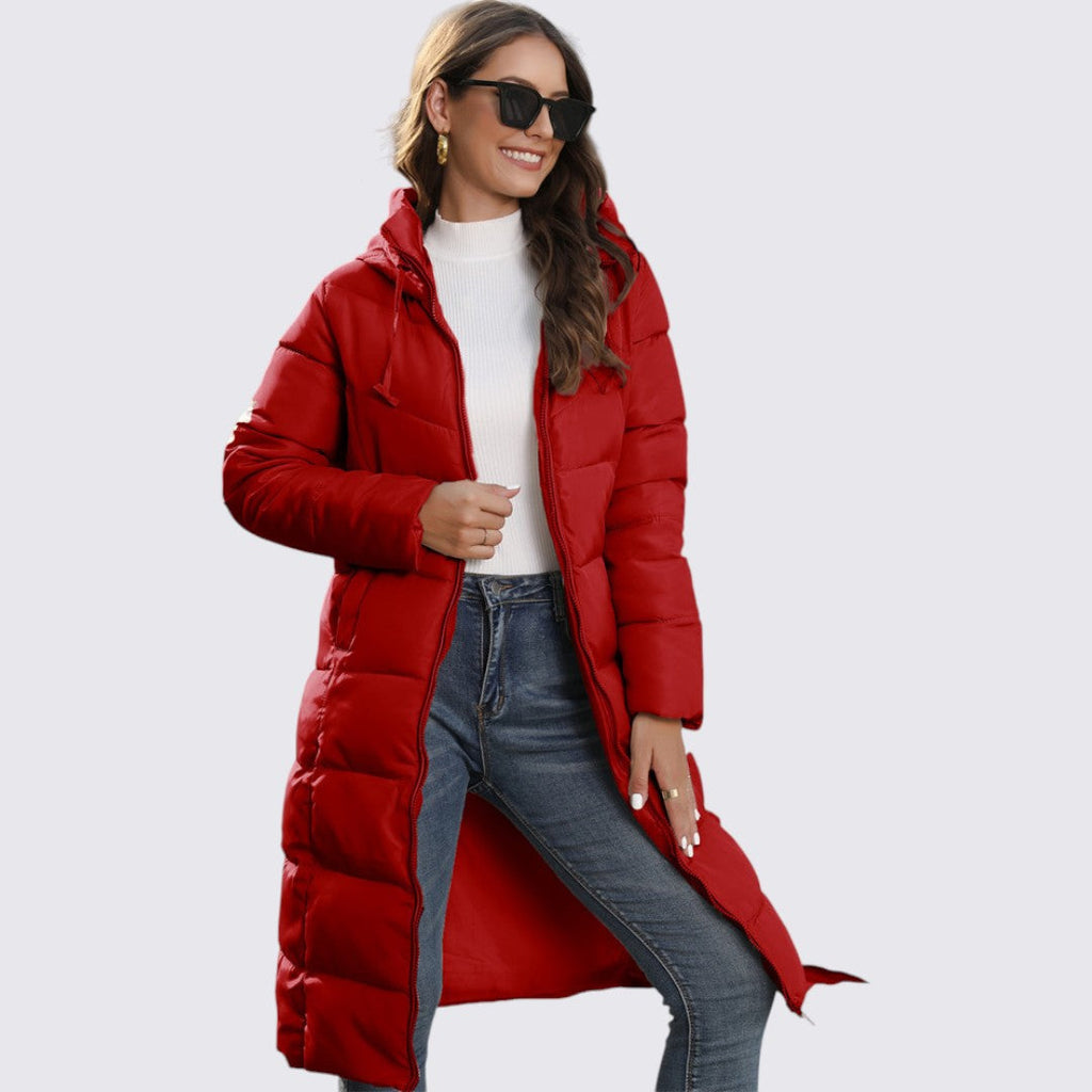 Hooded Puffer Long Coat for Women