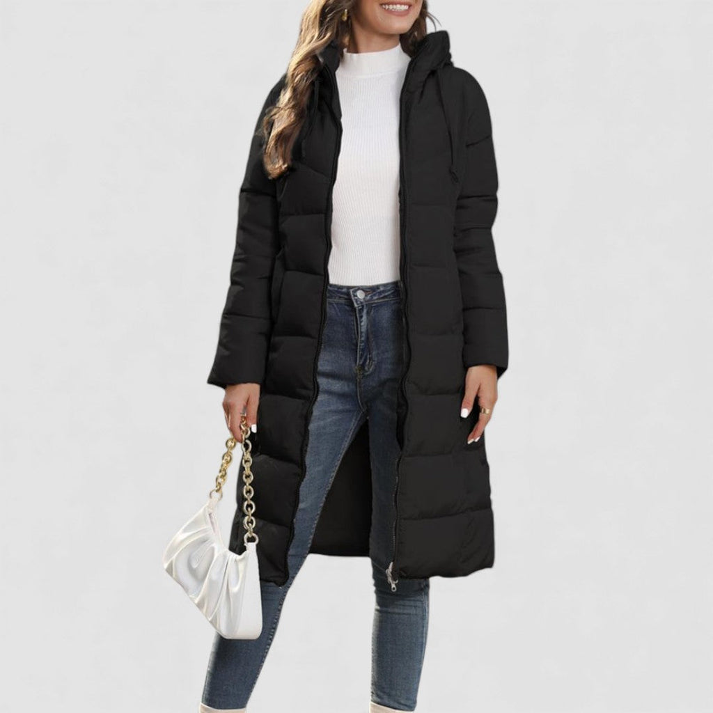 Hooded Puffer Long Coat for Women