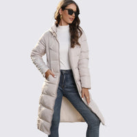 Hooded Puffer Long Coat for Women
