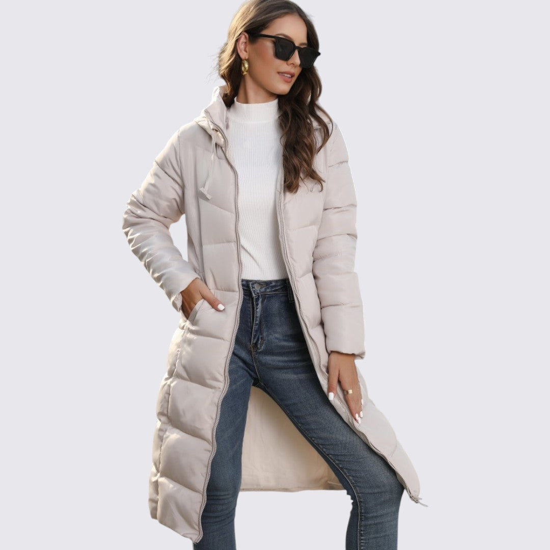 Hooded Puffer Long Coat for Women