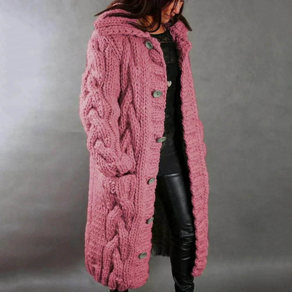 Dayanara | Women’s Oversized Cable Knit Button Cardigan