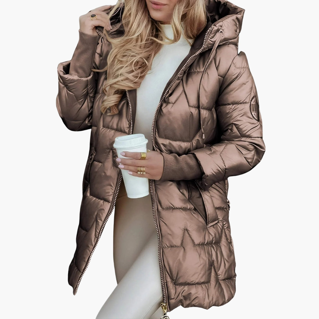 Hooded Quilted Puffer Jacket for Women