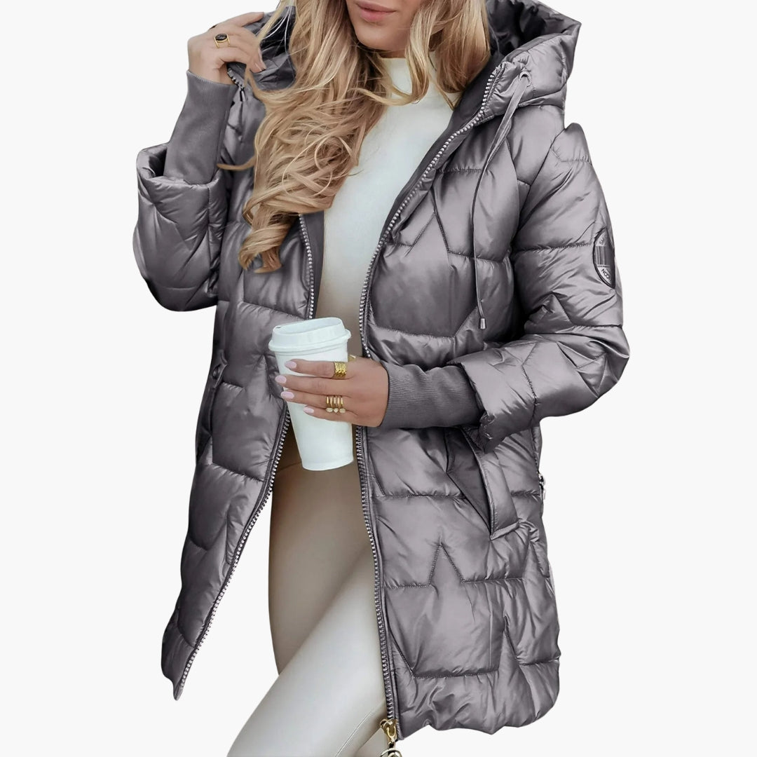 Hooded Quilted Puffer Jacket for Women