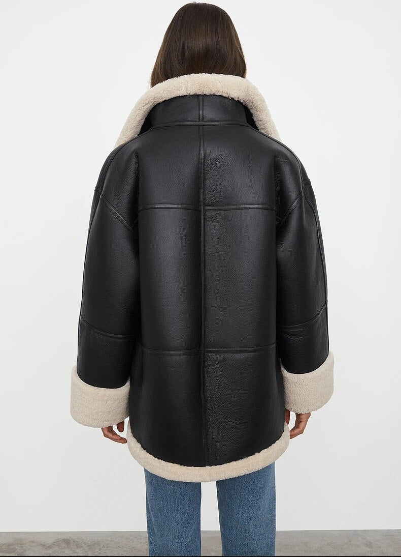 Shearling Aviator Jacket for Women