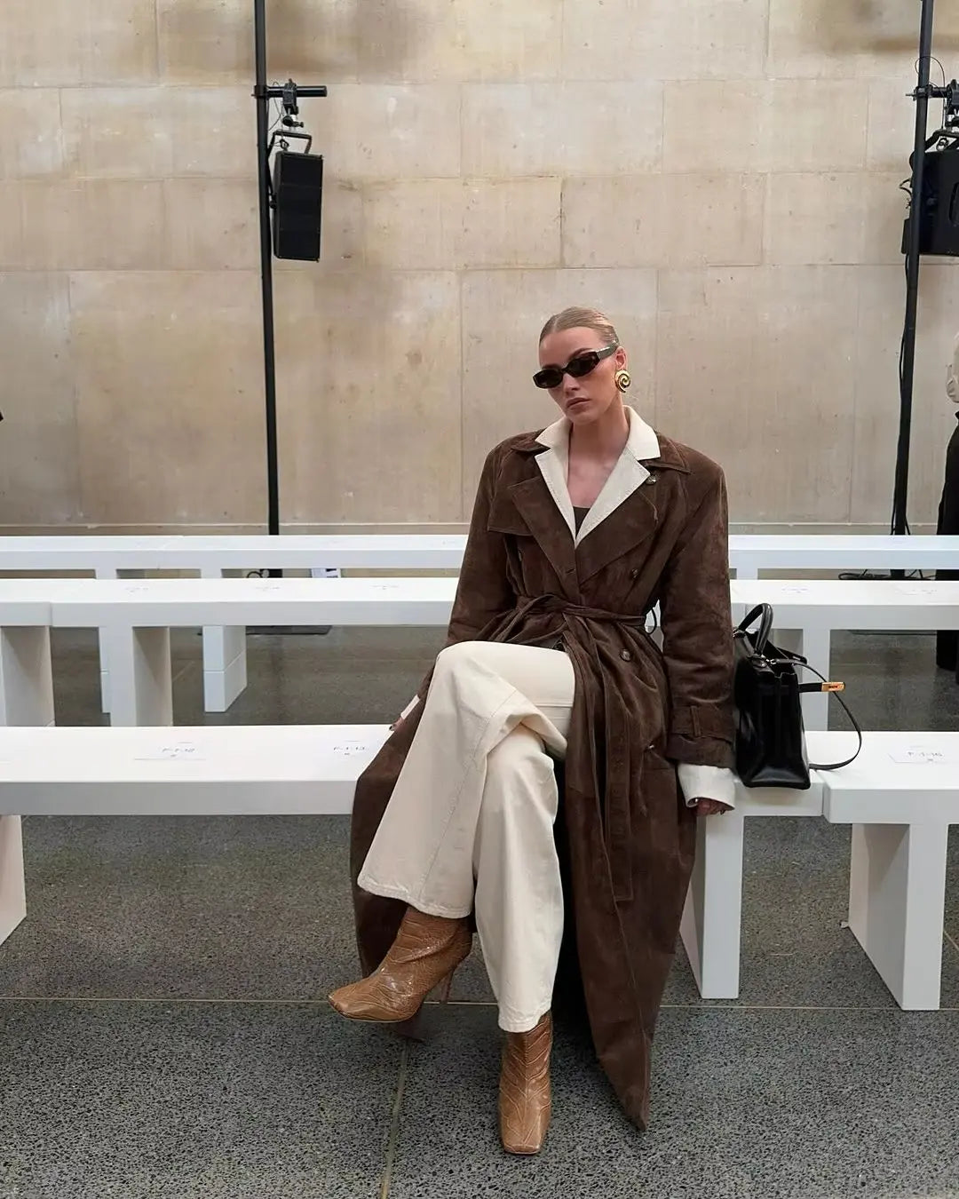 Elvira | Women’s Suede Trench Coat – Classic Elegance for Cooler Days