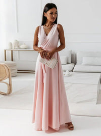 Anya Long Women's Dress - Elegant Envelope Dress with Slimming Cut and Breathable Comfort