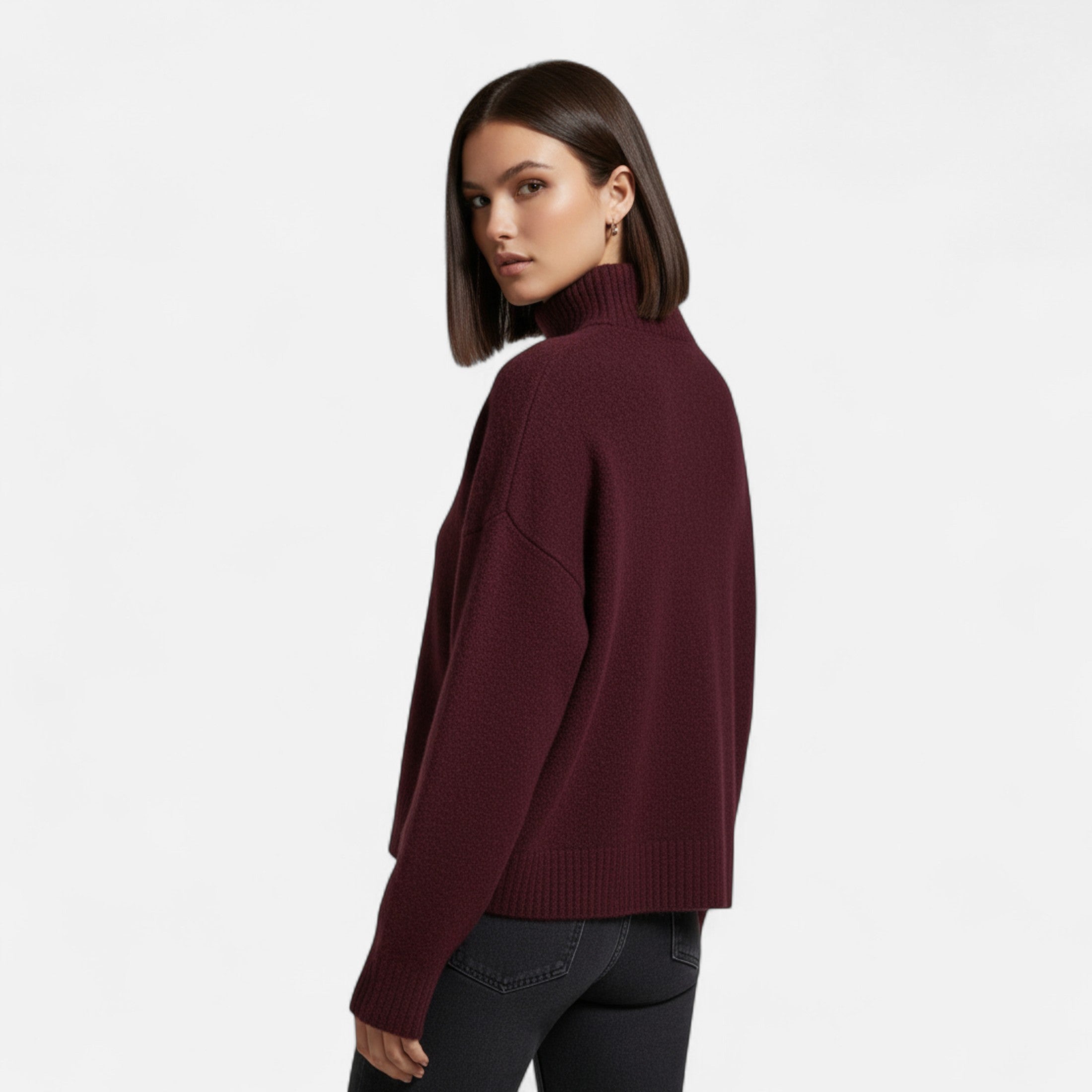 Women's turtleneck sweater - Warm vintage style with timeless elegance