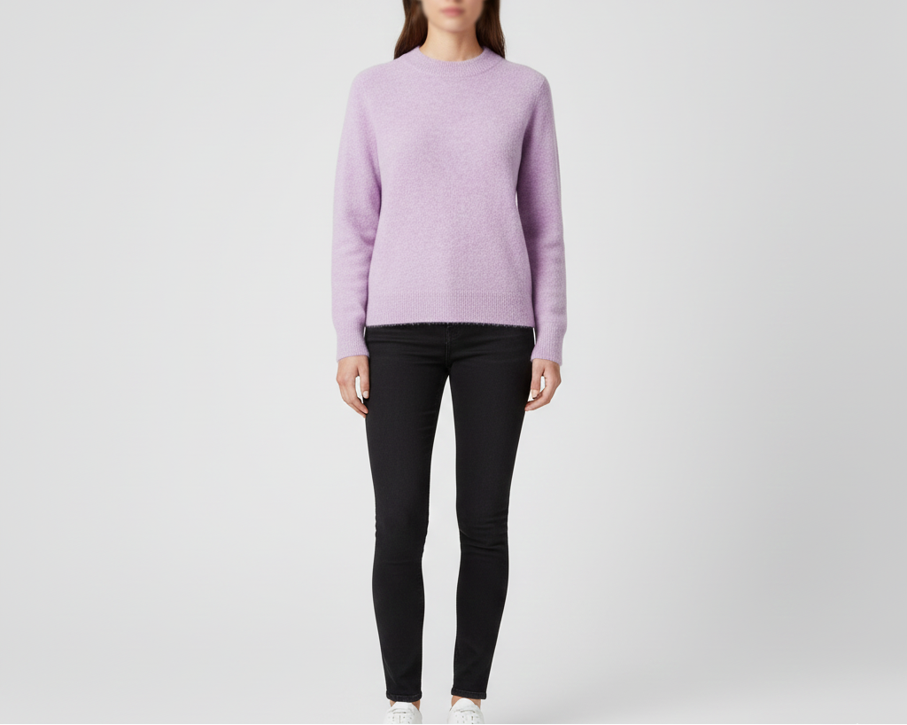 Women's soft cashmere crew neck sweater
