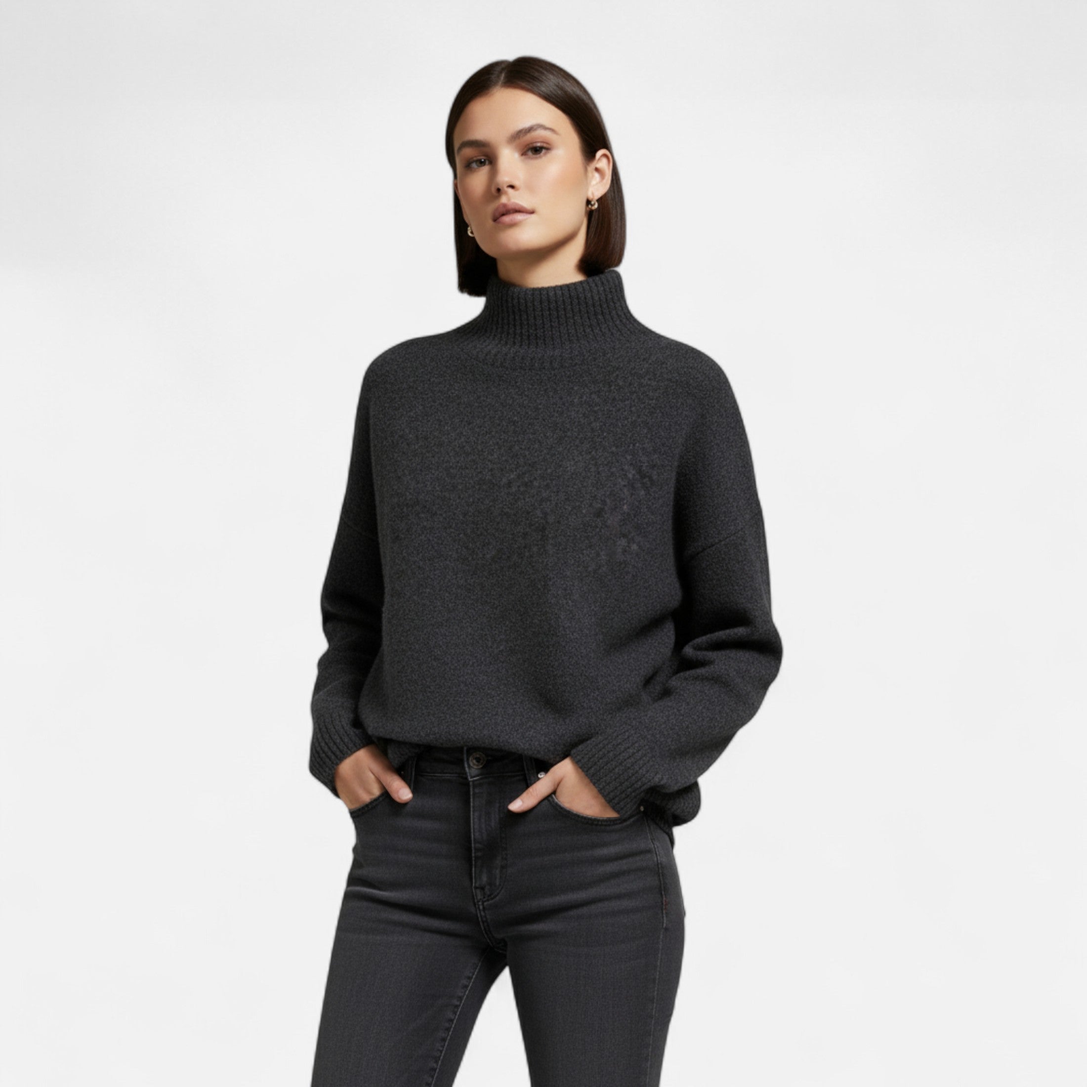 Women's turtleneck sweater - Warm vintage style with timeless elegance