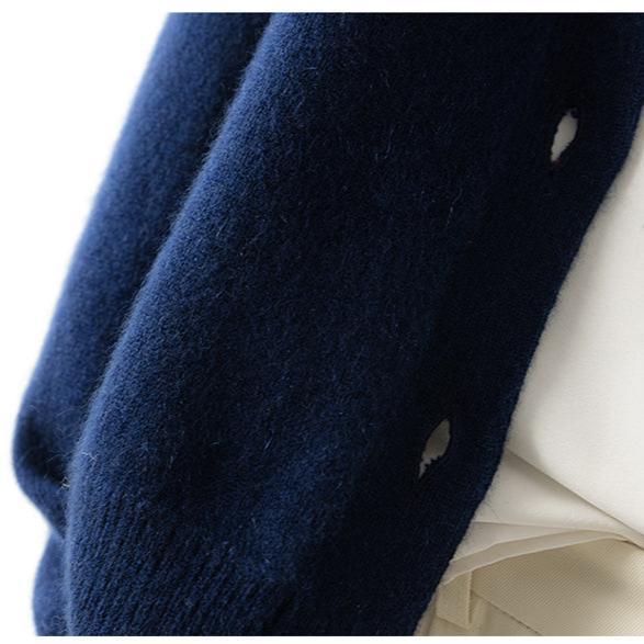 Women’s Button Cardigan – Soft Polyester Knit with Half-High Neck