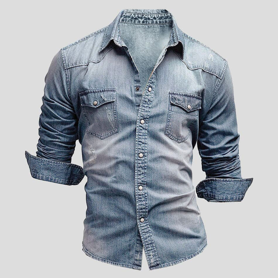 Holdine | Men’s Vintage Denim Shirt – Multiple Colors