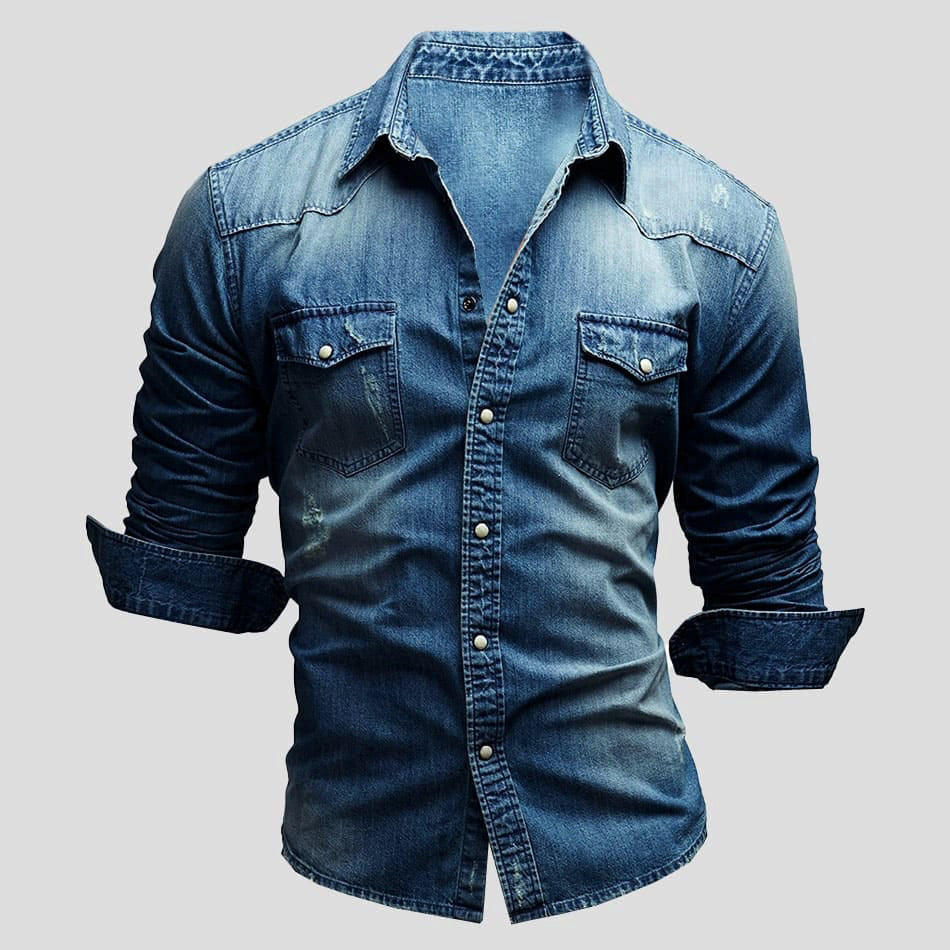 Holdine | Men’s Vintage Denim Shirt – Multiple Colors