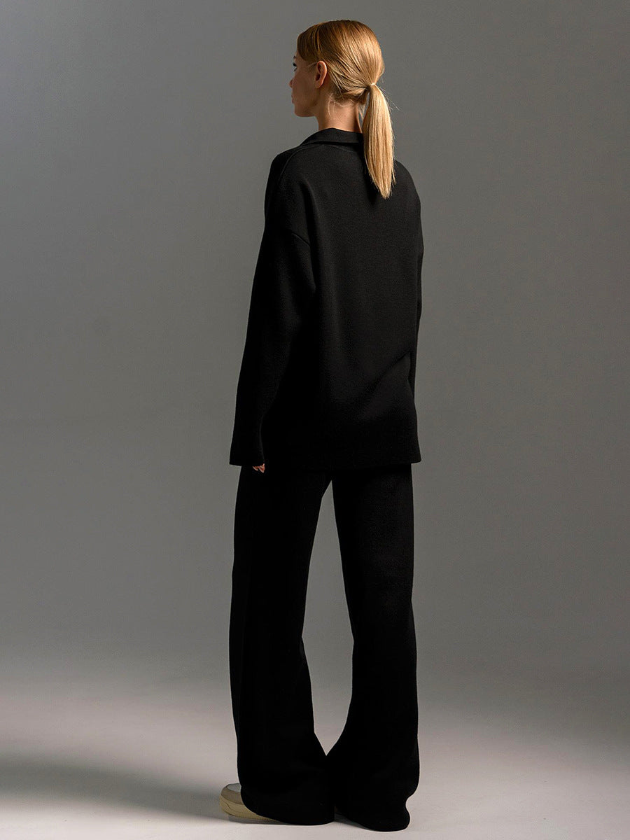 Honeylou | Women’s Collared Two-Piece Relaxed Fit Lounge Set