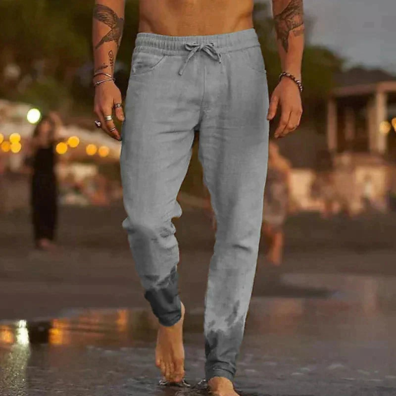 Men’s Linen Summer Trousers – Lightweight & Breathable – Casual Fit for Warm Days