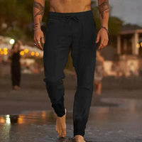 Men’s Linen Summer Trousers – Lightweight & Breathable – Casual Fit for Warm Days