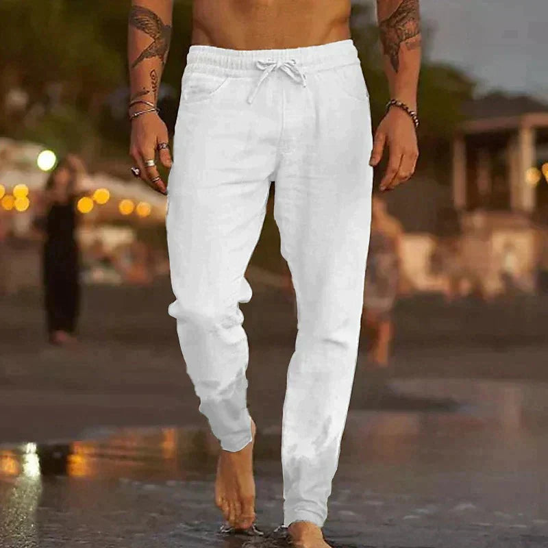 Men’s Linen Summer Trousers – Lightweight & Breathable – Casual Fit for Warm Days