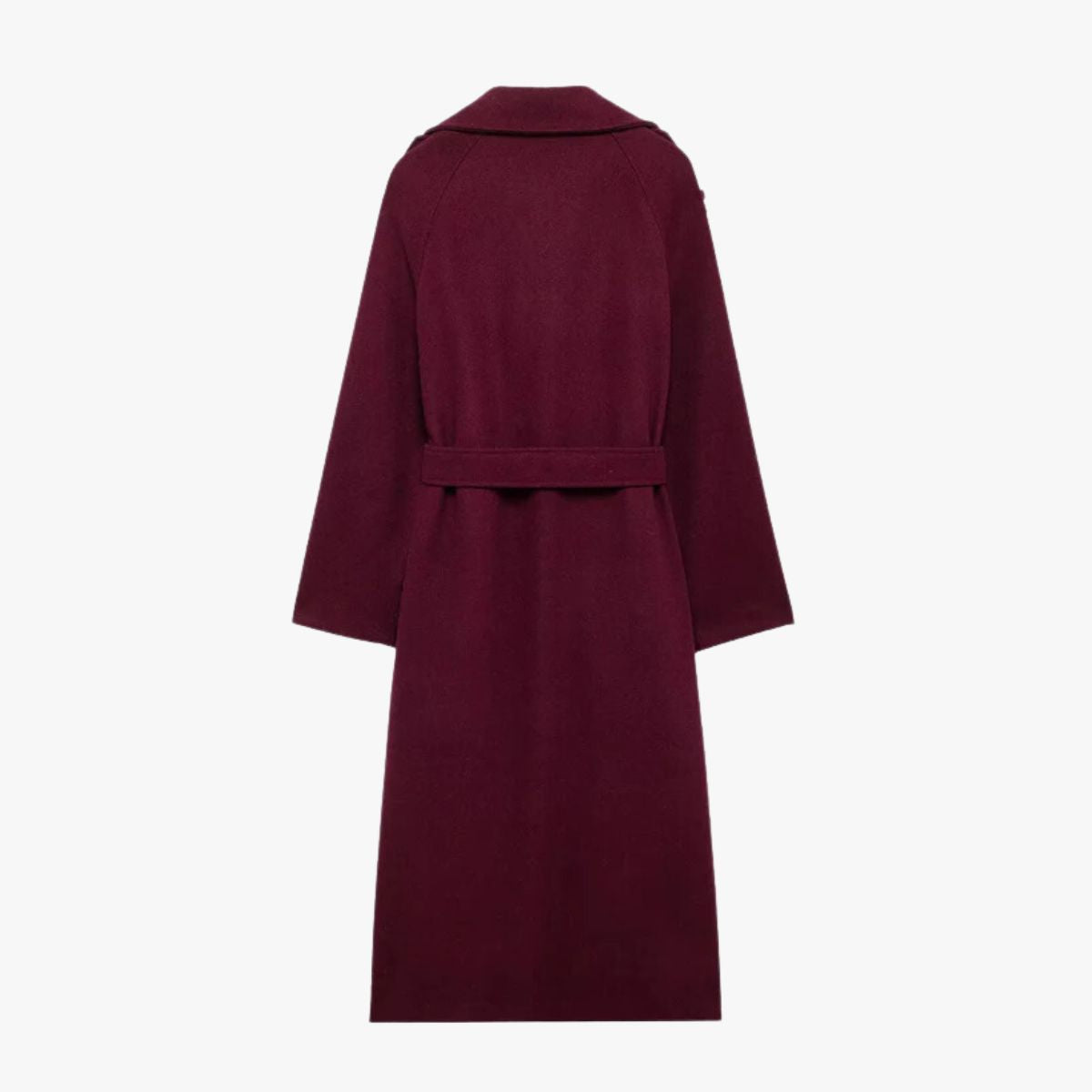 Jhoana | Women’s Elegant Bordeaux Trench Coat with Belt