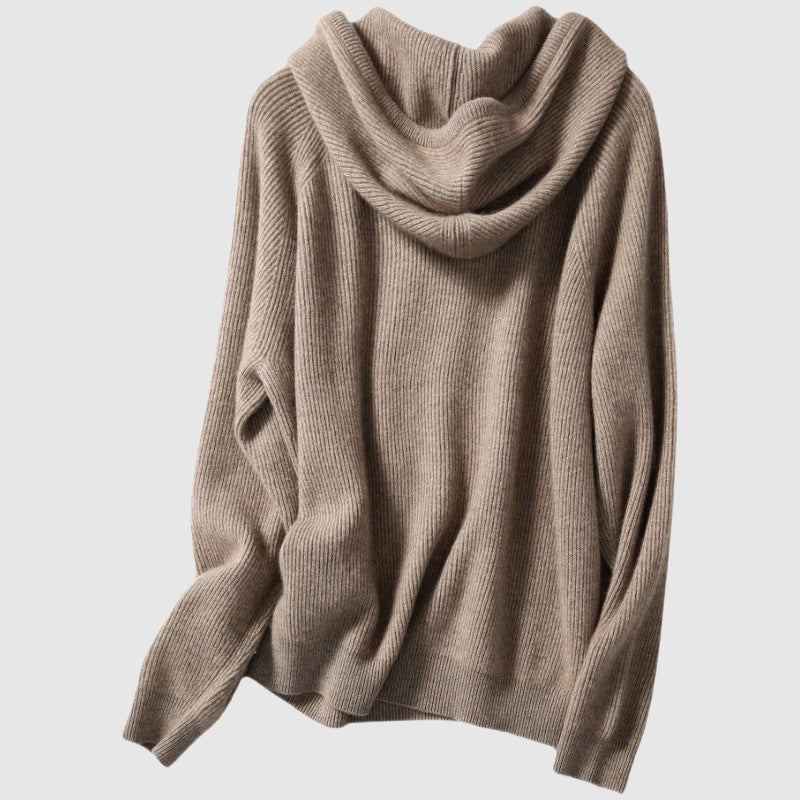 Knitted Hooded Winter Sweater for Women – Soft and Cozy Design