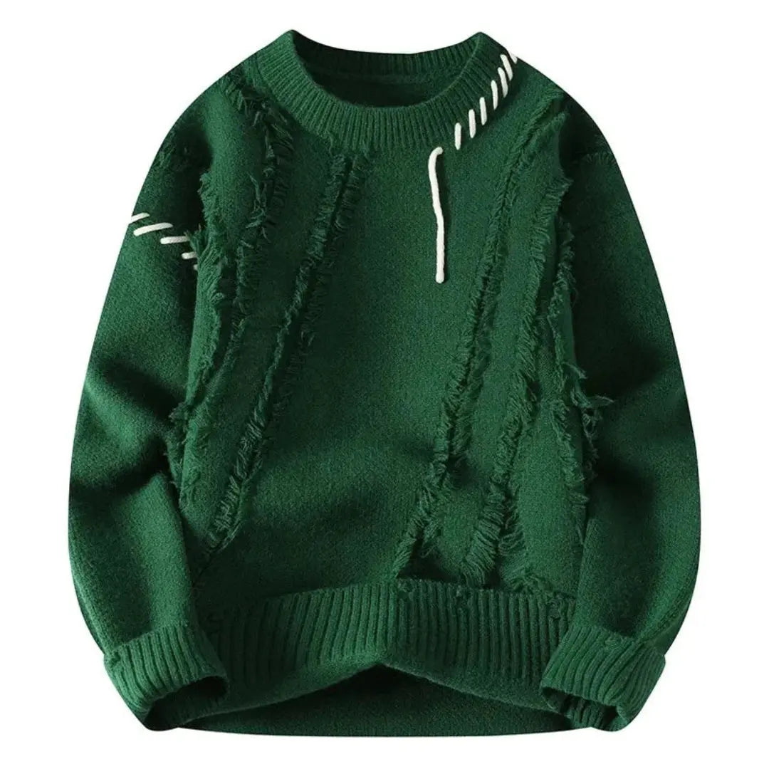 Lhuella | Men’s Loose-Fit Patchwork Sweater
