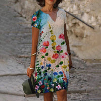 Isabelle Women's Summer Dress - Airy Floral Dress with Elegant Cut and Breathable Comfort