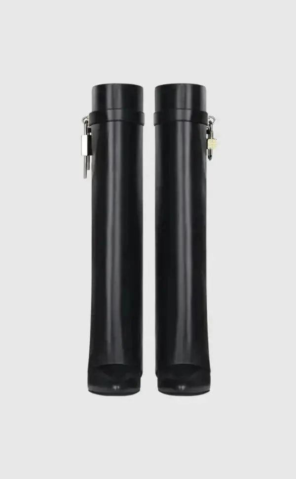 AURELIA | Knee-High Wedge Boots with Glossy Finish