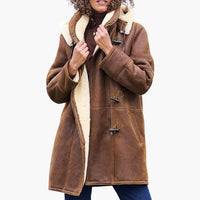 Hooded Toggle Long Coat for Women