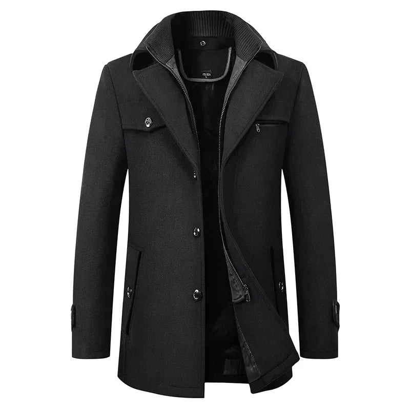 Mikael | Men’s Elegant Winter Long Button Overcoat