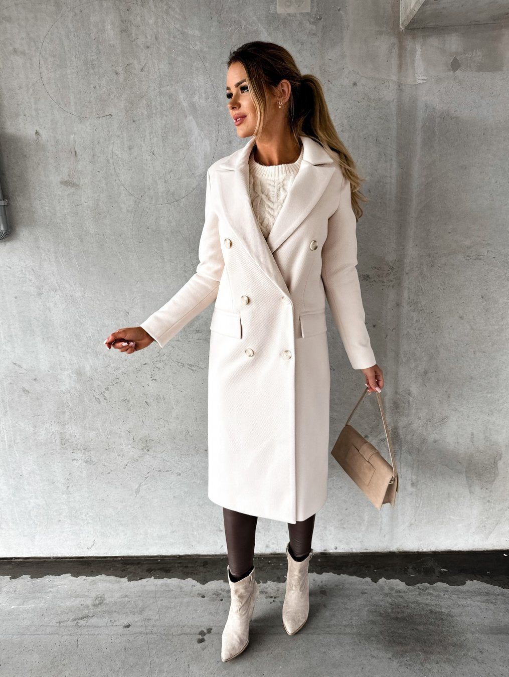 Marina | Stylish long women's coat with an elegant fit
