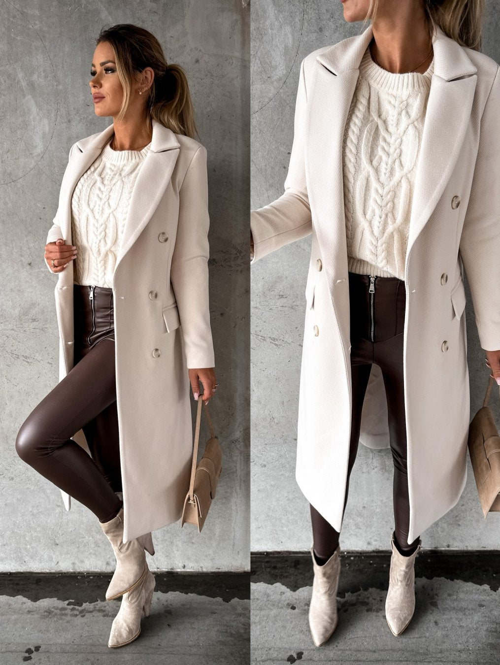 Marina | Stylish long women's coat with an elegant fit