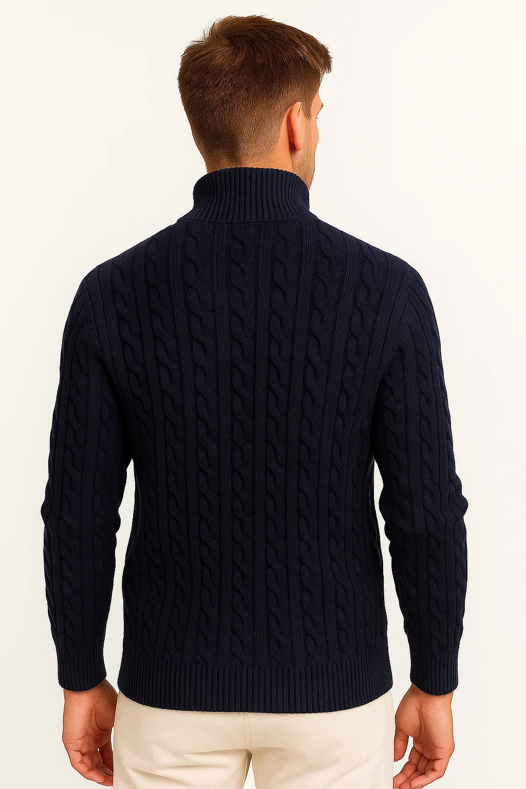 Niels | Men’s Cable Knit Quarter-Zip Sweater