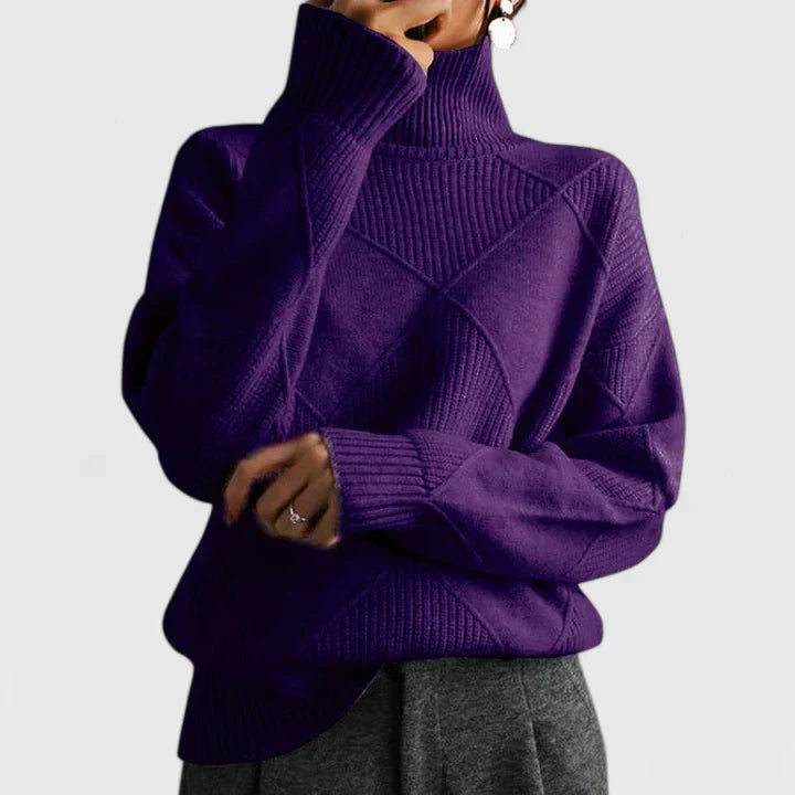Turtleneck Knit Sweater for Women