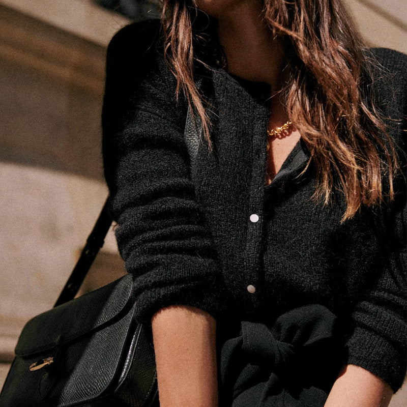 Women’s Acrylic Cardigan – Lightweight Long Sleeve Knit for Everyday Layering