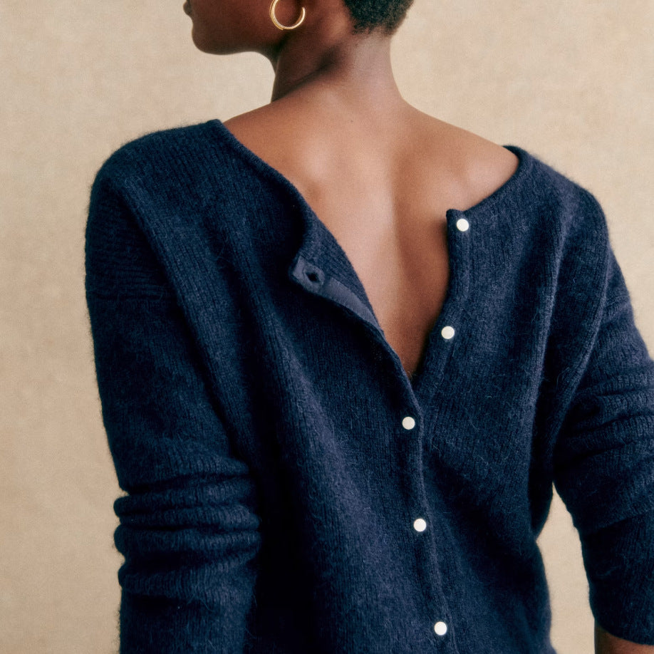 Women’s Acrylic Cardigan – Lightweight Long Sleeve Knit for Everyday Layering