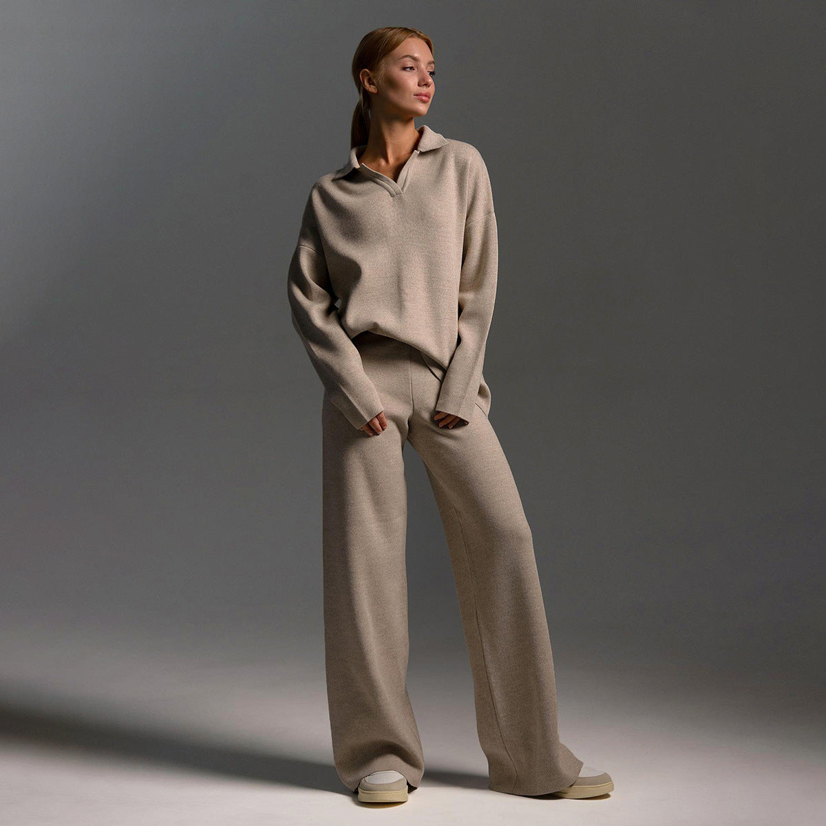 Collared Knitwear Sweater for Women
