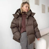 Hooded Quilted Puffer Jacket for Women