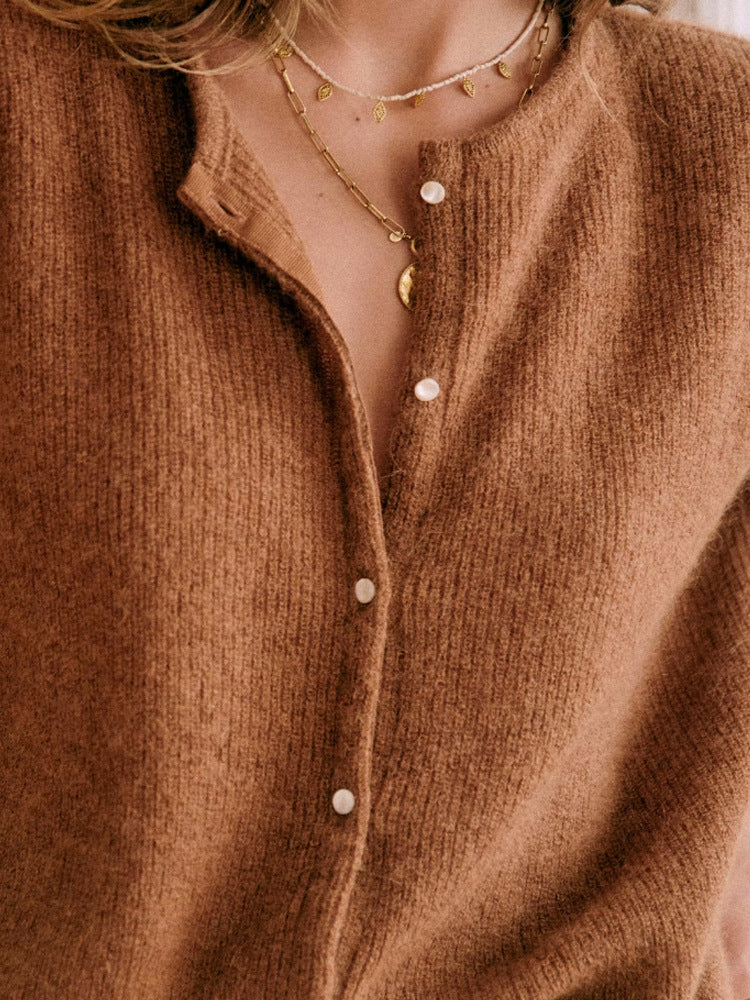 Women’s Acrylic Cardigan – Lightweight Long Sleeve Knit for Everyday Layering