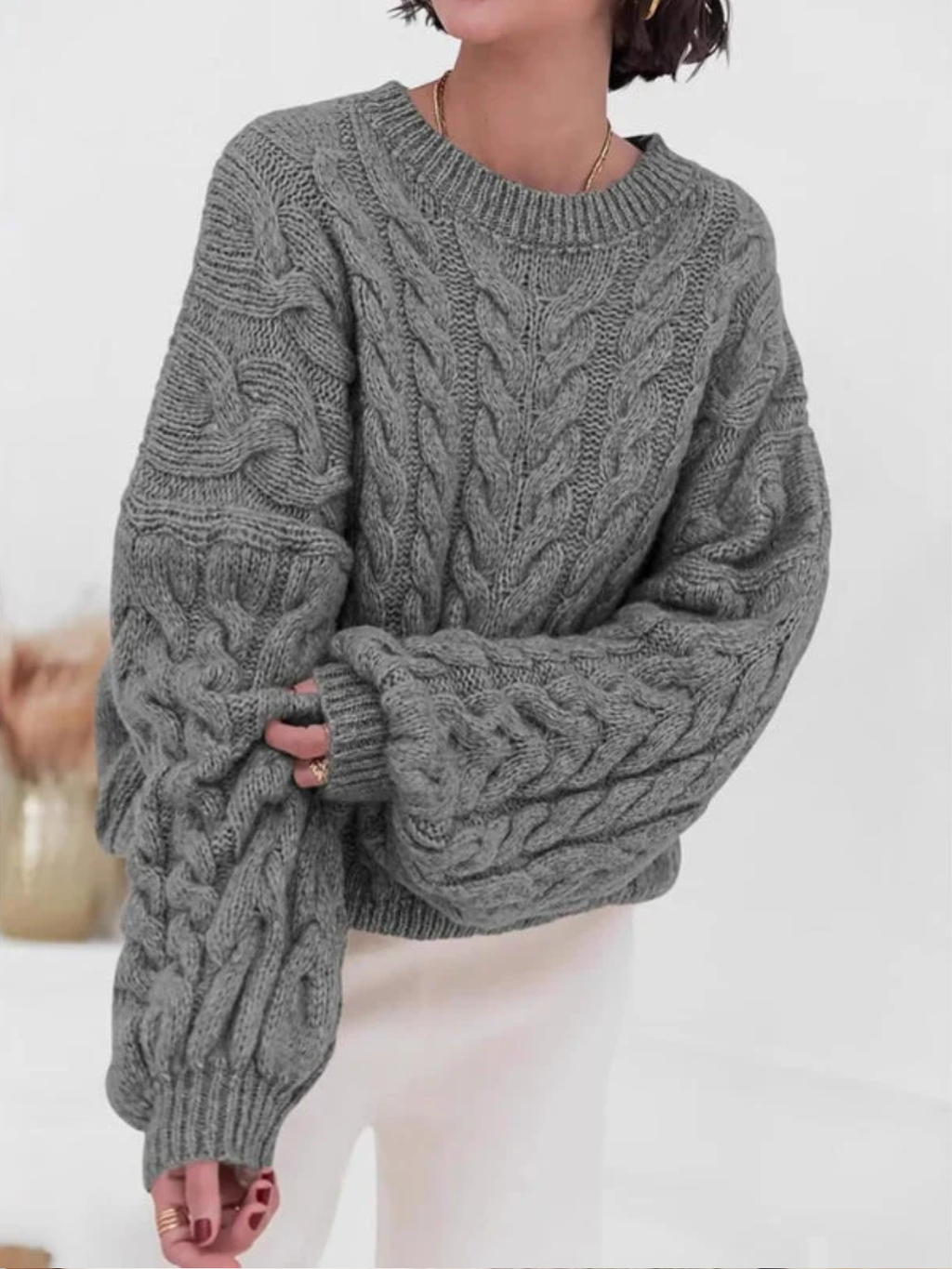 Oversized Sweater for Women – Relaxed Fit Chunky Jumper for Autumn and Winter Wear