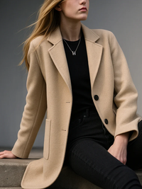 Women’s Tailored Blazer – Structured Polyester Jacket for Smart Everyday Wear