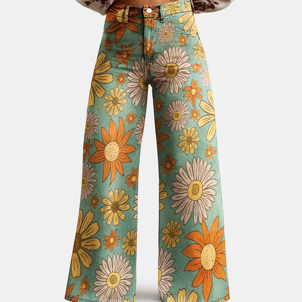 Persephone - Floral Wide Leg Trousers